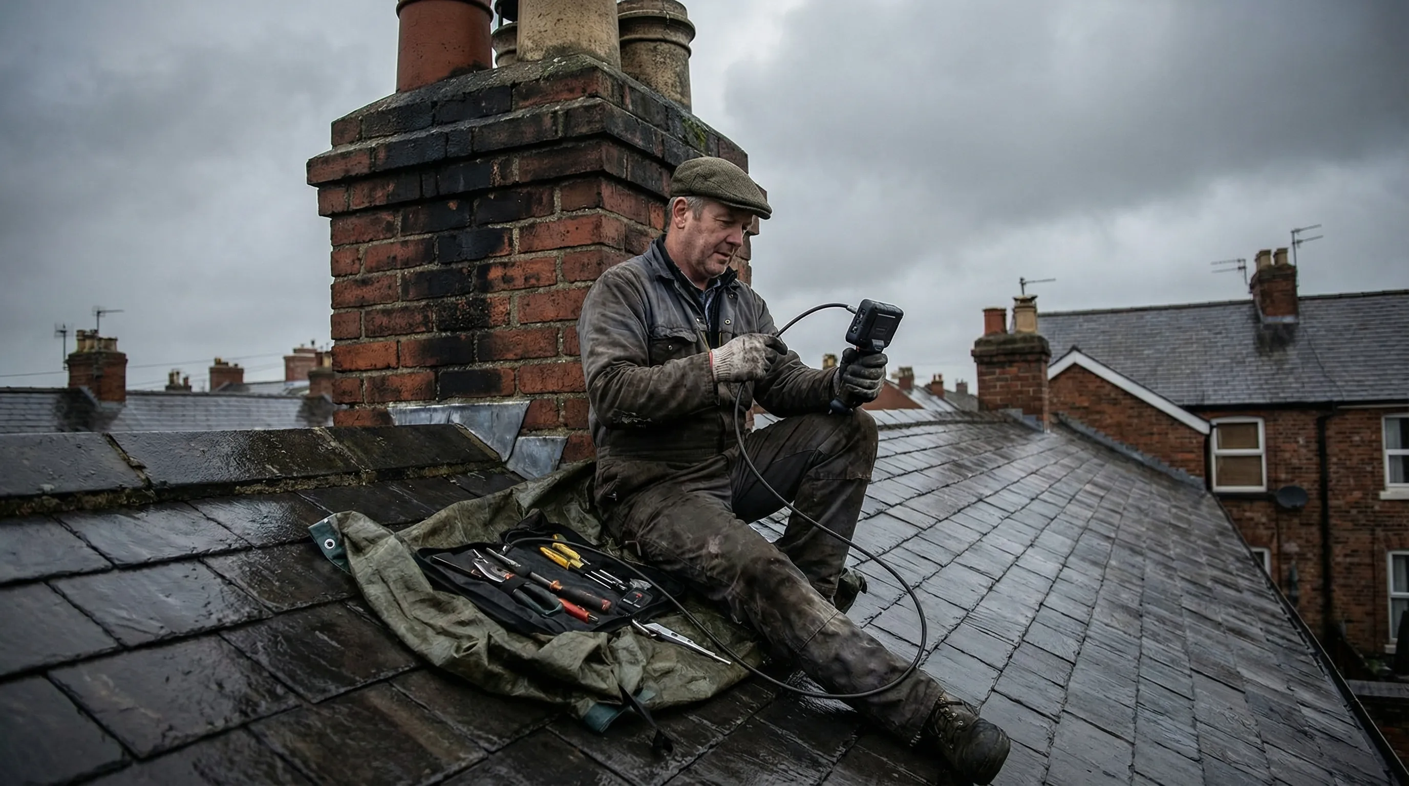Chimney Sweep field service professional at work